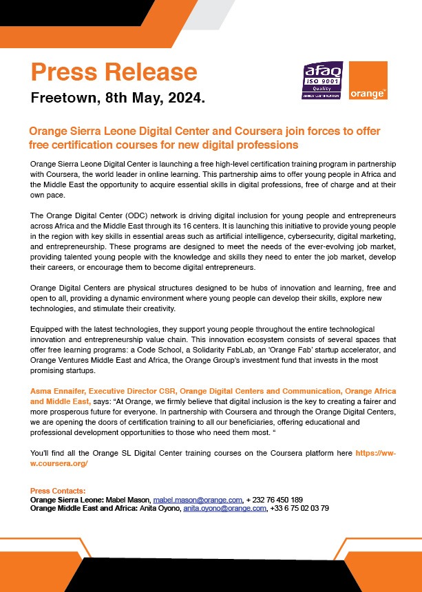 ODC and Coursera press release